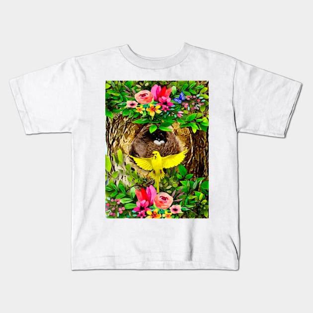 Nesting Budgerigar aka Parakeet Kids T-Shirt by KC Morcom aka KCM Gems n Bling aka KCM Inspirations